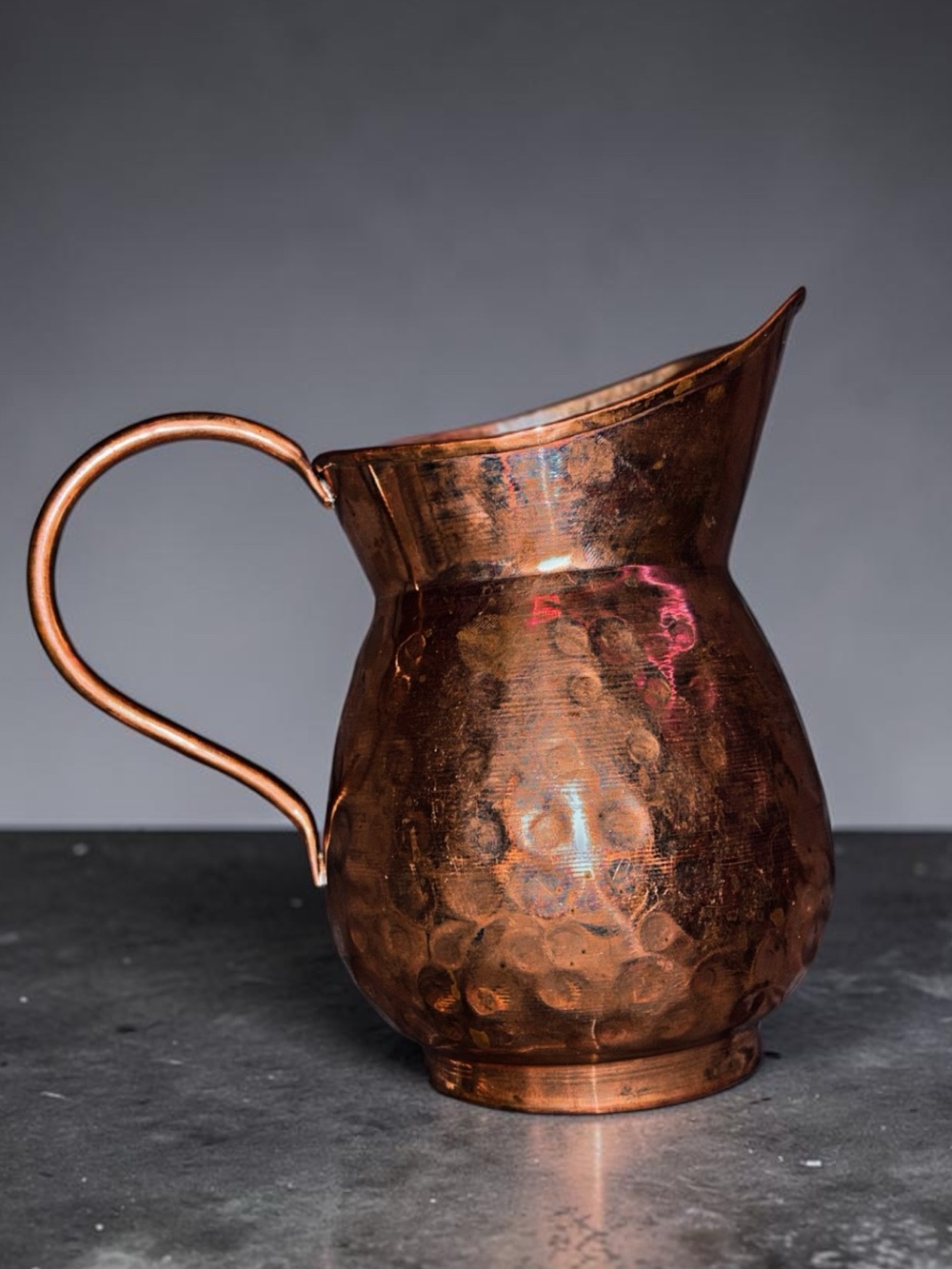 Vintage Hammered Turkish Copper Pitcher MCM